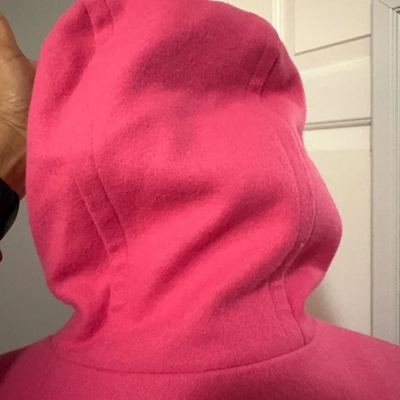 Isaac Mizrahi Hot Pink Wool-Blend Hooded Coat - Picture 8 of 14